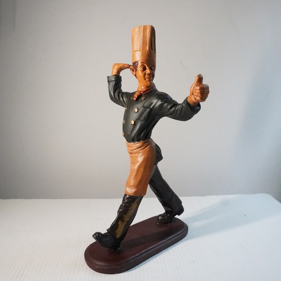 VTG Winking‎ Chef Statue Figurine Decor Kitchen Restaurant Thumbs Up NO TRAY